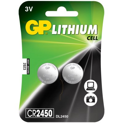 GP CR2450 3V Button Cell 2-pack