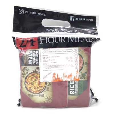 24 Hour Meals | Adventure pack Lightweight Meny 1 Gluten Free | Freeze-dried food | 900g
