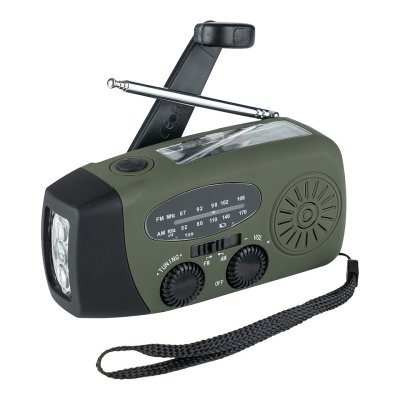 Hand Crank radio with solar cells & 2000 mAh powerbank