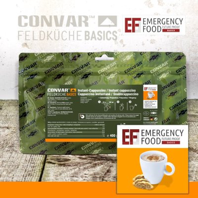 Convar Emergency Food | Basic Instant Cappuccino | Freeze-dried food | 400g