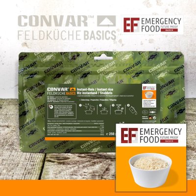 Convar Emergency Food | Basic Long Grain Rice | Freeze-dried food | 250g