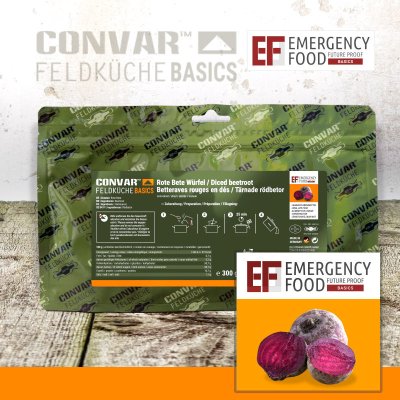 Convar Emergency Food | Emergency Red Beet cubes | Freeze-dried food | 300g