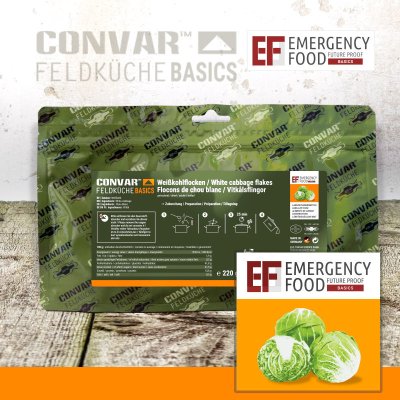 Convar Emergency Food | White cabbage flakes | Freeze-dried food | 220g