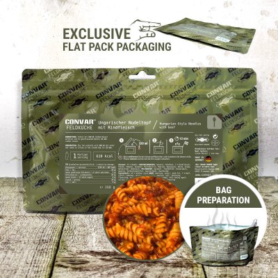 Convar Emergency Food | Hungarian pot with beef and noodles | Freeze-dried food | 150 g