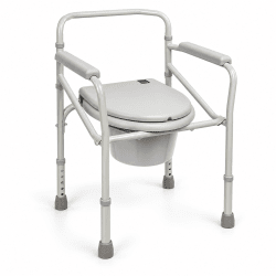 Folding shower chair with toilet function