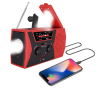 Crank radio with solar cells & 2000 mAh powerbank - Signal red