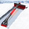 Telescopic ice scraper with snow brush