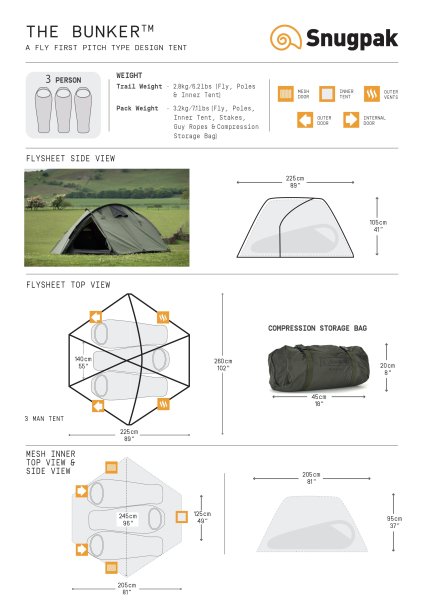 Snugpak Bunker 3P | Tent | 3 persons