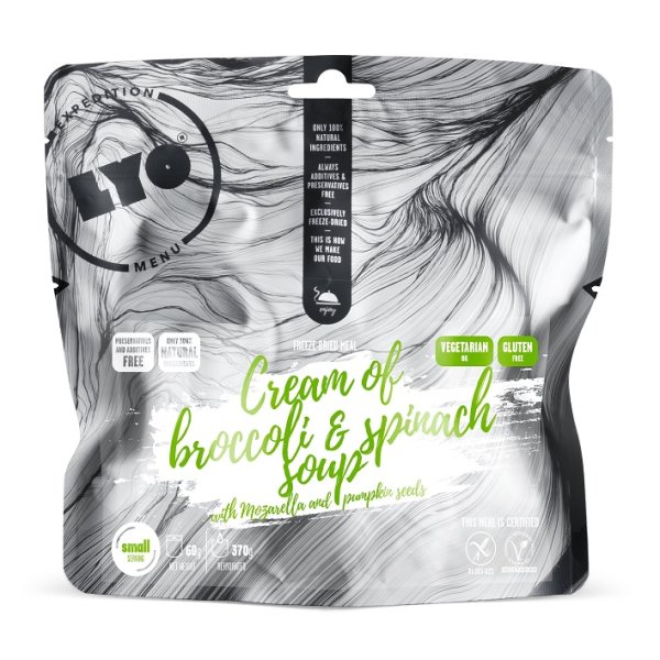 LyoFood | Cream of broccoli and spinach soup with Mozarella and pumpkin seeds | Freeze-dried food | 60g