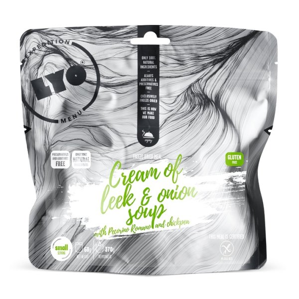 LyoFood | Cream of leek and onion soup with Pecorino Romano and chickpea | Freeze-dried food | 60g