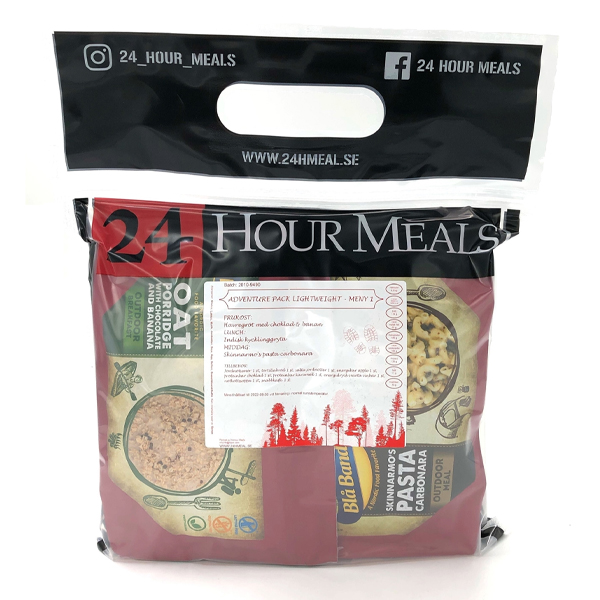 24 Hour Meals | Adventure pack Lightweight Menu 1 | Freeze-dried food | 900g