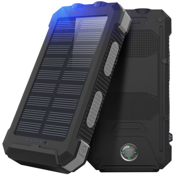 Powerbank 20 000mAh with solar panel 2 x USB