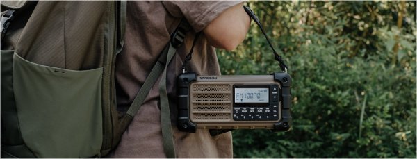 Sangean MMR99 Desert Tan | Handcranked radio with powerbank