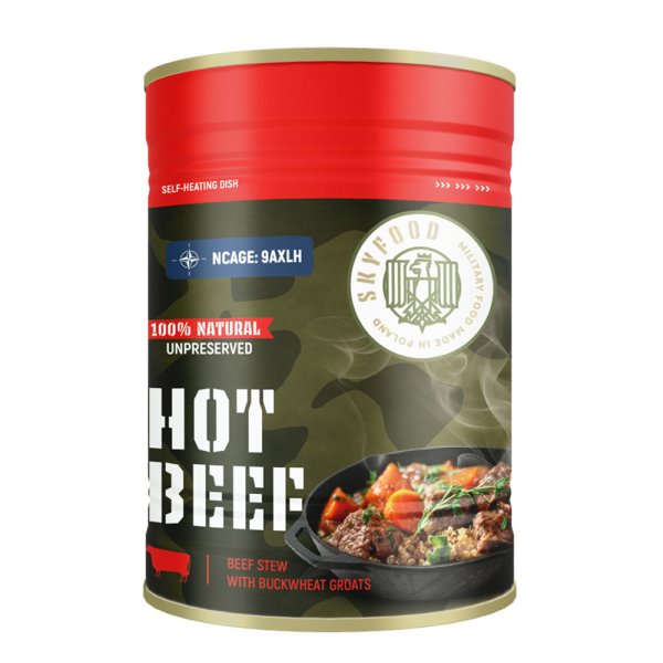 Sky Food | Hot Beef Self-Heating Can | MRE | 400g