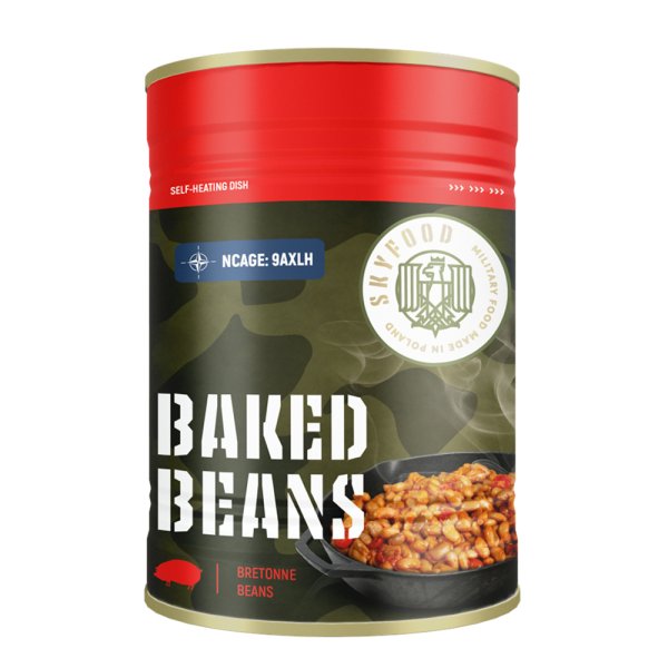 Sky Food | Baked Beans With Sasuage Self-Heating Can | MRE | 400g