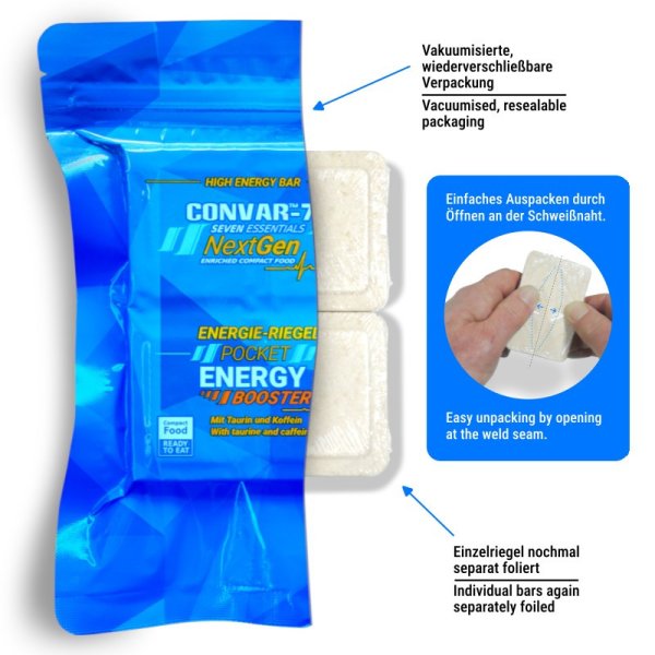 Convar Emergency Food | NextGen Energy Bar Pocket Energy Booster 10 year shelf life | 120g