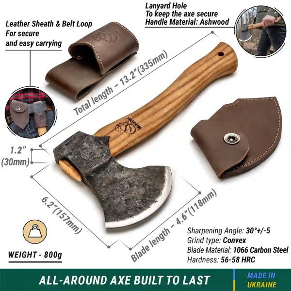 BeaverCraft | Woodcraft Bushcraft Splitting Axe | AX3