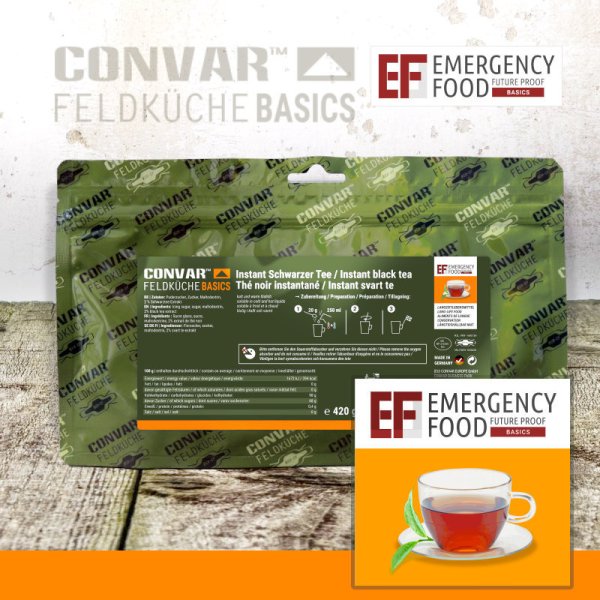 Convar Emergency Food | Basic Instant Black Tea | Freeze-dried food | 420g