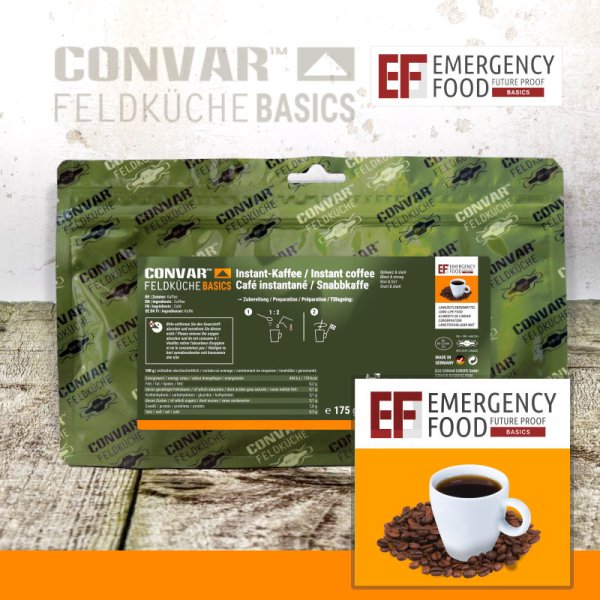 Convar Emergency Food | Instant Coffee | Freeze-dried food | 175g
