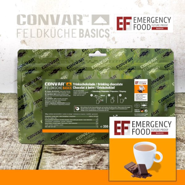 Convar Emergency Food | Chocolate Powder | Freeze-dried food | 350g