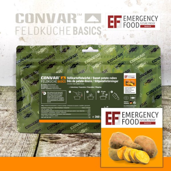 Convar Emergency Food | Sweet potato cubes | Freeze-dried food | 360g