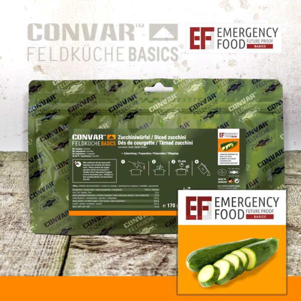 Convar Emergency Food | Zucchini cubes | Freeze-dried food | 170g