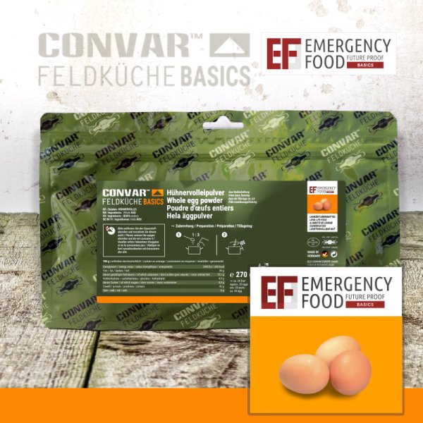 Convar Emergency Food | Egg Powder | Freeze-dried food | 270g