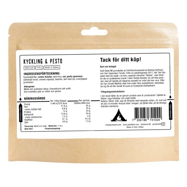 Gott Skott | Chicken and Pesto | Outdoor Food | 110g