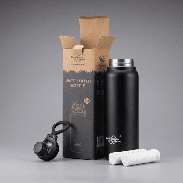 Membrane Solutions Water Filter Bottle Steel | water filter | water bottle