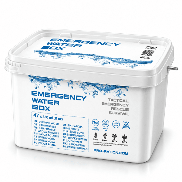 Pro Ration | Emergency Water Box | 50 years shelf life | 15500g