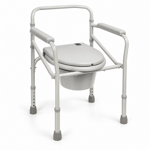 Folding shower chair with toilet function